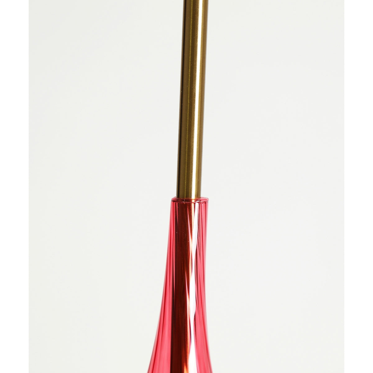 OLVERA - Suspension en verre ambré et rouge avec fer doré 68 cm