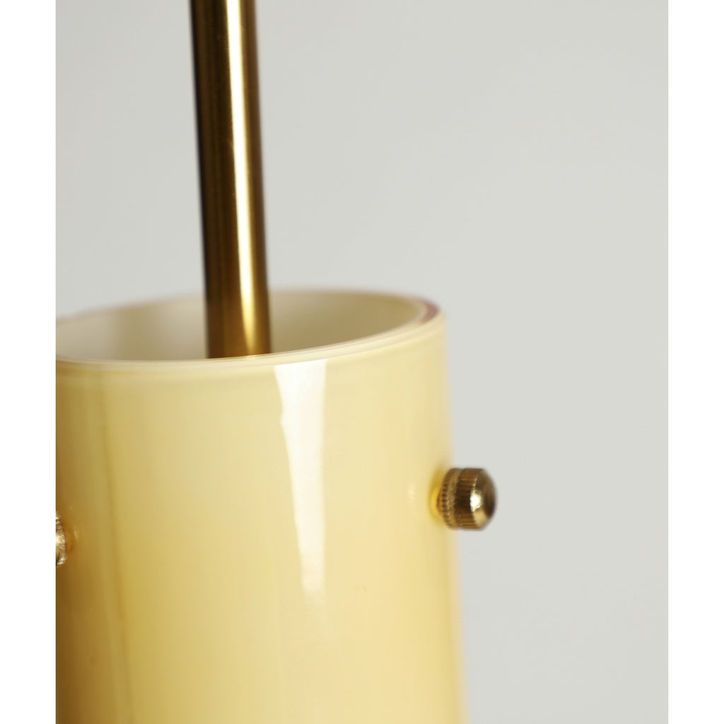 CISTERNINO - Suspension en verre jaune et fer doré 36 cm