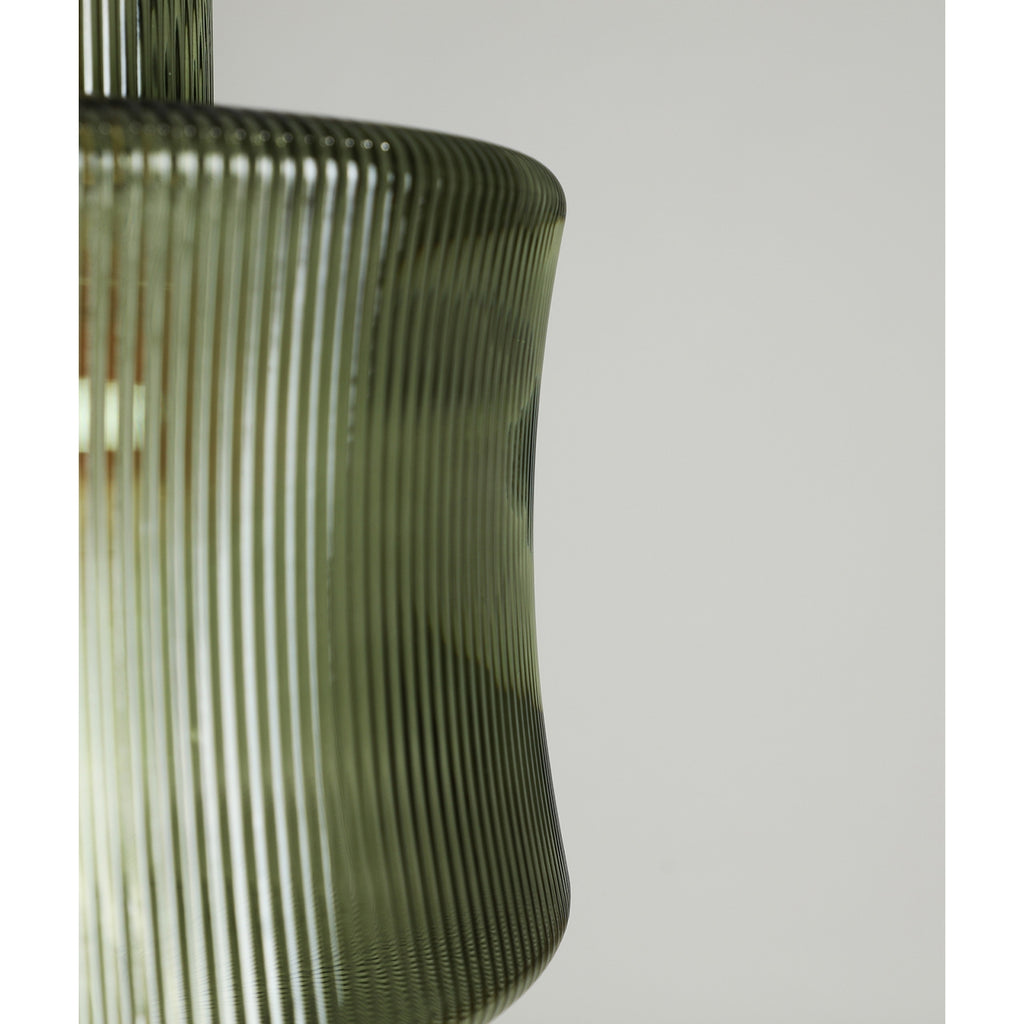 SCILLA - Suspension en verre vert et fer doré 45 cm
