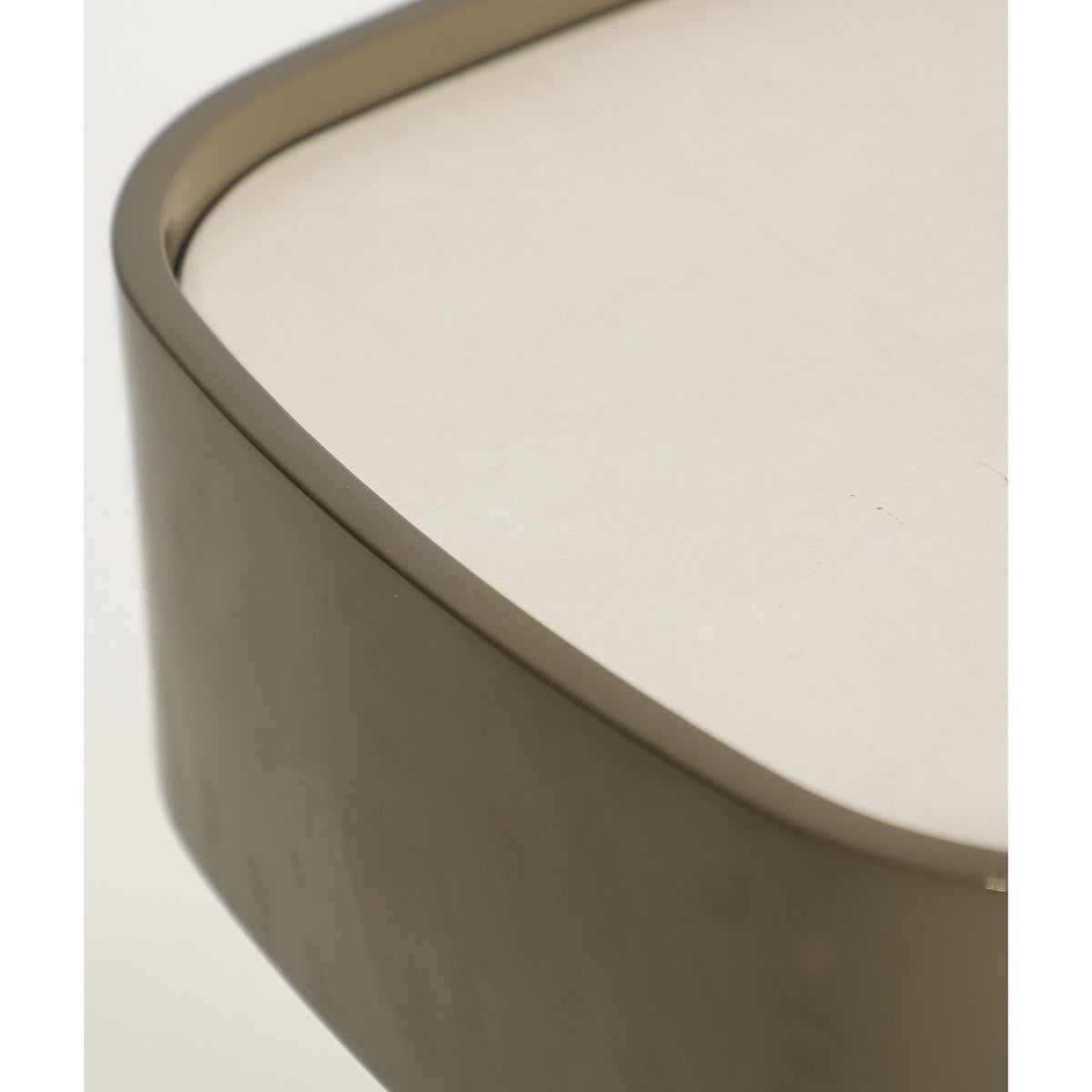 BONNIEUX - Mesita de noche de madera verde y porcelana gris