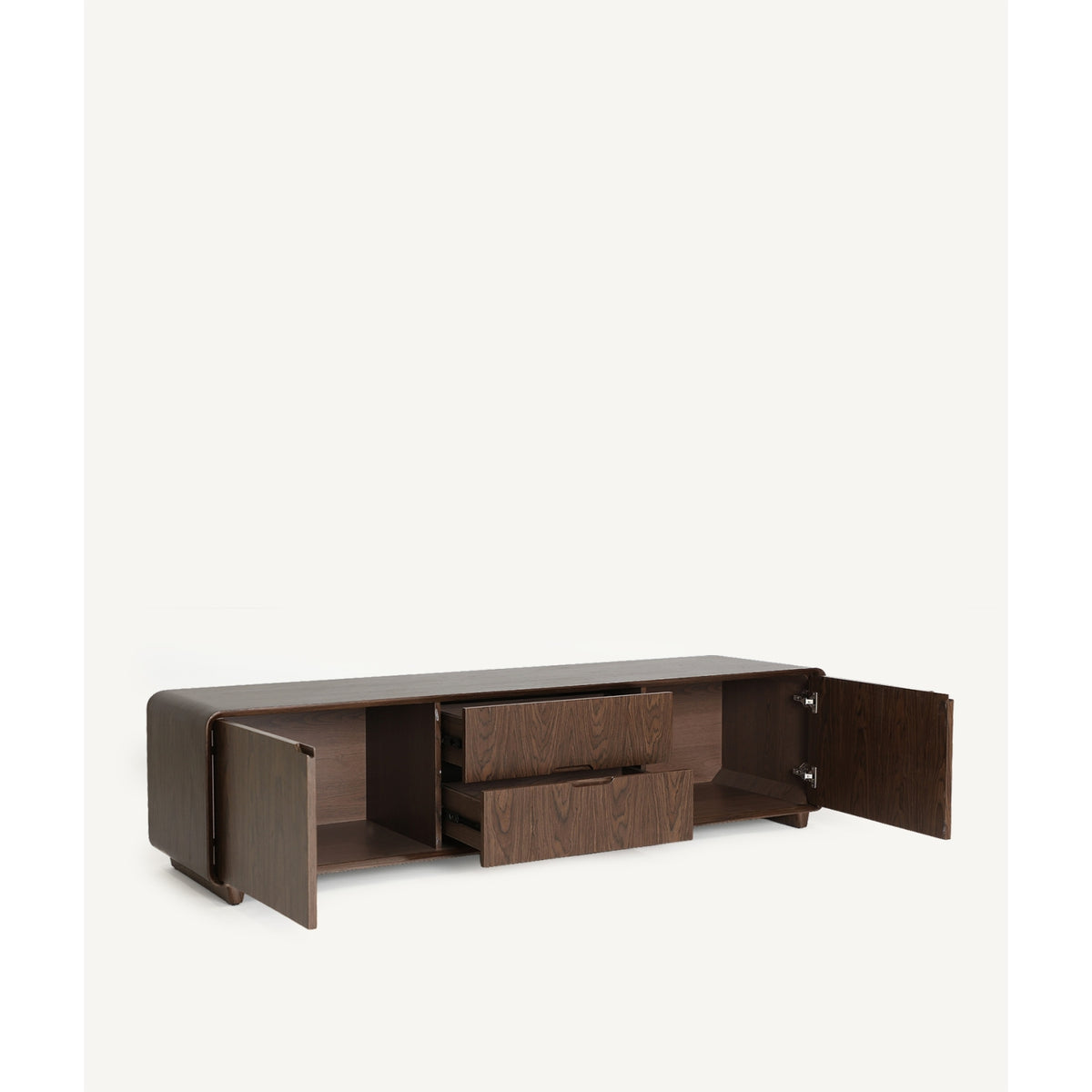 VÉZELAY - Meuble TV 180 cm en MDF et placage noyer